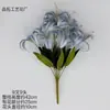Arreglo floral artificial de lirio silvestre de 9 ramas y 9 cabezas, adecuado para decoraciones de bodas, decoraciones de pasillos y centros de mesa.; disponible en varios colores, hecho de seda