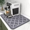 Alfombrilla absorbente para encimera de cocina, alfombrilla para escurrir tazas y cuencos, alfombrilla desechable para café y bar, alfombrilla aislante térmica
