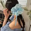 Anillo para el pelo de cordón de encaje de cuatro capas, tipo intestino grueso, para mujer, de alta gama, estilo coreano, con correa larga, cuerda para el pelo con cabeza de bola, nuevo estilo 2025