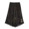 Atacado de Fabricantes de Roupas Femininas Transfronteiriças 2025 Novo Aliexpress Ins Popular Moda Elegante Veludo Renda Saia