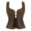 Colete corpete feminino sem costas com design vintage transfronteiriço e alças ajustáveis de três lados, top modelador estilo corte