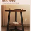 Mesa de Centro para Sala de Estar, Mesa Lateral Redonda para Sofá de Apartamento Pequeño, Mesa Redonda para Balcón, Mesa de Noche Sencilla, Estante de Almacenamiento