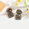 Para Moda Transfronteriza Versátiles Modernos Aleación Geométricos Circonita Pendientes Colgantes Retro Simples Pendientes de Gama Alta