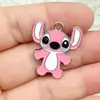 Serie Stitch Bricolaje Plata Dibujos Animados Gota de Aceite Aleación Accesorios de Joyería Pendientes Llavero Accesorios Colgantes para Equipaje