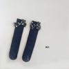 Calcetines de color liso para niños, bonitos calcetines con lazo de doble aguja para niños, calcetines universitarios para niñas, talla única, sin talón