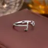 Anillo de Plata de Ley 925 100 Apellidos Familiares Apellido Familiar Anillo para Mujer Nuevo Amor Diseño de Nicho Sentido Anillo de Dedo Abierto Todo-partido Regalo