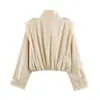 Fabricante de ropa de mujer transfronterizo al por mayor 2026 nuevo gabardina corta de moda casual suelta plisada estilo europeo y americano