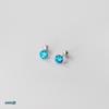 Eloch aretes de plata s925 con rosca de diamante azul, geométricos compactos de personalidad y temperamento japonés y coreano, joyería para la oreja M02291
