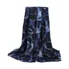 Estilo Bosque Retro Estampado Abstracto Verde Oscuro Bufanda Grande Shawl de Otoño e Invierno para Mujer Comercio Exterior Europeo y Americano Bufanda con Borlas de Terciopelo de Leche