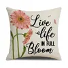 Funda de Almohada Retro Transfronteriza de Girasol Temu Amazon Serie Pastoral Primavera y Verano Funda de Cojín para Sofá