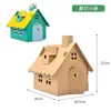 Casa de Papelão Artesanal para Crianças DIY Criação Ambiental de Papelão Cabana Modelo de Montagem de Caixa de Papel Pacote de Material de Casa de Papel para Jardim de Infância