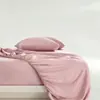 Ventas directas del fabricante: Juego de cuatro piezas transfronterizo de sábanas bajeras, sábanas, fundas de almohada, ropa de cama hipoalergénica, juego de ropa de cama para el hogar de color liso