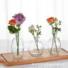 Juego de jarrones pequeños estilo europeo transfronterizo relieve de alto nivel color decoración de sala de estar en casa mini jarrón de flores de vidrio