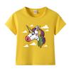 Ropa Infantil de Unicornio Primavera y Verano Nueva Camiseta de Algodón de Manga Corta Suéter de Algodón para Bebé Top Suministro Transfronterizo