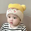 Gorro de Punto para Niños Otoño e Invierno Niños y Niñas Estilo Coreano Ins Gorro de Lana Tejido con Letras Gorro de Lana Cálido para Bebé