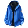 Jaqueta Outdoor Luotuo Estilo Igual para Mulheres, Conjunto de Duas Peças Três em Um à Prova de Vento e Impermeável para Outono e Inverno, Roupa de Trabalho para Viagem e Montanhismo Masculina