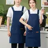 Delantal de Trabajo Fabricado en Fábrica, Impermeable, Correas Anchas para los Hombros, con Impresión y Repujado de Logo, Adecuado para Catering y Repostería, para Hombres y Mujeres