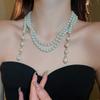Collar de perlas largas irregulares, estilo francés, ligero, de lujo, elegante, de lana, con cadena, sencillo, de alta gama, al por mayor, para mujer.