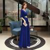 Ropa de Actuación Coral para Mujer Vestido de Noche Elegante Largo Anfitrión Ropa de Coro 2025 Nuevo Ajuste Entallado