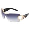 Gafas de sol en forma de D de moda hip hop estilo futuro para fotografía callejera salto disco en stock gafas de sol de una sola pieza