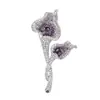 Broche de Lírio Calla de Alto Padrão e Estiloso, Alfinete de Flor de Zircônia com Gradiente Exquisito, Corsage Anti-Exposição para Decote