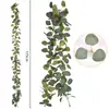 Folhas de Eucalipto Artificiais, Ornamentos Pendurados de Eucalipto com Videira Transfronteiriça, Decorações de Mesa para Casamentos e Festivais, Videiras de Flores