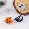 Pinzas para el pelo de calabaza, fantasma y calavera con purpurina para Halloween europeo y americano, pinzas únicas y originales para flequillo de disfraz festivo, accesorios para el pelo al por mayor