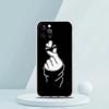 Nueva Funda de Teléfono Transparente Kpop de Amor Blanco y Negro para iPhone15 Comercio Exterior