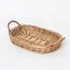 Cesta de Mimbre Personalizada para Pan, Cesta para Bollos al Vapor, Cesta de Almacenamiento para el Hogar, Decoración de Escritorio Tejida a Mano, Cesta para Guardar Huevos y Frutas