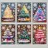 Juego de 6 piezas de decoraciones navideñas transfronterizas: reno, copos de nieve, muñeco de nieve, pegatinas electrostáticas, trineo, pegatinas de vidrio de Santa Claus
