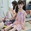 Pijama de Verano para Niñas de 3 a 12 años Vestido Slip de Seda de Hielo para Niñas de Dibujos Animados Lindo Vestido para Niños Medianos y Grandes Ropa para el Hogar