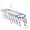 Estante Multifuncional de Acero Inoxidable con Múltiples Clips para Secar Ropa Balcón Artefacto para Secar Calcetines Dormitorio Estudiantil Estante para Secar Ropa Interior