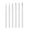 Set de 6 Pinceles para Nail Art Japoneses Hielo Transparente Aurora Iridiscente Varilla de Color Pincel de Esmalte en Gel Pincel Liner para Nail Art Venta al por Mayor de Fábrica