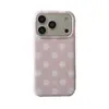 Funda para iPhone 18 Pro Max Estilo Coreano Puntos Escarchados Adecuada para 16 Pro Max Doble Capa 15 Pro/17