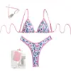 Novo Biquíni Europeu e Americano Aliexpress Biquíni de Alça Estampado Roupa de Banho para Fonte Termal Amazon Transfronteiriço