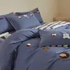 Algodão de Fibra Longa Classe A Toalha com Desenho de Dachshund Conjunto de Cama de Quatro Peças Bordado Algodão Puro 100% Algodão Lençóis de Outono e Inverno High-End