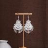 Pendientes Miao Étnicos de Borla Larga Estilo Nuevo, Pendientes Exagerados de Declaración de Moda Estilo Étnico de Plata Miao de Lujo Ligero