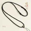 Cuerda para Collar DIY Tejida a Mano Ajustable para Hombres y Mujeres Hebilla Flor de Durazno Cordón Cuerda con Colgante de Jade Ágata Cristal