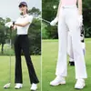 Calças Flare de Golfe Femininas, Roupa de Verão Feminina, Calças de Manga Curta com Proteção Solar, Conjunto Feminino