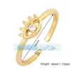 P34 Popular europeo y americano color de goteo aceite cobre puro microincrustado anillo de ojo en forma de corazón