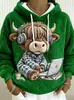 Novo moletom de flanela feminino para o dia a dia com um design fofo de cachorrinho, confortável e casual, perfeito para o outono e inverno