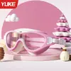 Gafas Yuke impermeables antivaho con montura grande para niños, material de protección ambiental, campo de visión amplio, gafas de natación para niños, ajuste de silicona, a prueba de fugas