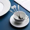 Colher de Café de Aparência Sofisticada, Colher de Sobremesa Dourada Criativa, Colher de Mexer de Aço Inoxidável 304, Colher Pequena Ninho de Pássaro, Lembrança