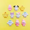 Peças de acessório DIY brilhantes de desenho animado Sanrio em resina, capa de celular com cola de creme, adesivos para grampo de cabelo, materiais artesanais DIY