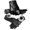 Guantes de Cuero con Pantalla Táctil para Hombre y Mujer de Invierno Cálidos a Prueba de Viento Impermeables Acolchados de Terciopelo para Exteriores Motociclismo Ciclismo
