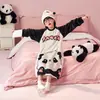 Bata de franela para niñas de otoño e invierno, Bata familiar para niños, Pijama grueso y largo, Ropa de casa para niños y bebés
