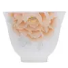 Taza de Dios Flor de Peonía Pintada a Mano, Taza Maestra de Porcelana de Jade Blanco, Taza de Fragancia Cerámica China, Taza de Té Kung Fu para el Hogar, Taza de Té