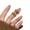Brincos de Renda com Pedra Olho de Tigre Estilo Retrô para Mulheres no Outono e Inverno, Luxo Acessível Único, High-End, Brincos Personalizados e Versáteis