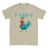 F-Caw-F Galo Engraçado Frango Animal de Fazenda Humor Amante de Pássaros Camiseta de Algodão para Adultos Verão