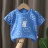 Nova Camiseta de Algodão de Manga Curta para Crianças Verão 2026 para Meninos Bebê Desenho Animado Manga Curta Top para Meninas Estilo Coreano Top